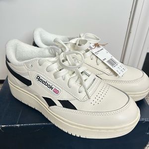 Reebok Women’s Lifestyle—Club C Double Revenge (chalk/core black) USA SIZE 7